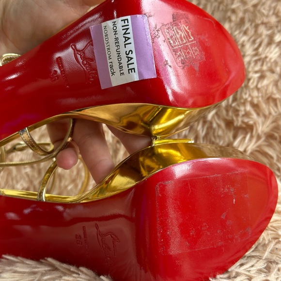 Christian Louboutin Gold Shoes 36 - Picture 4 of 15